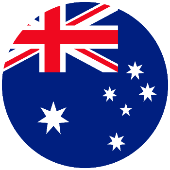 Flag of Australia with a round border