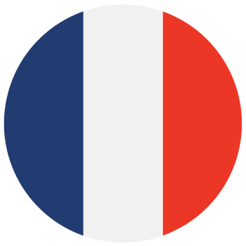 Three-circle flag design with blue, white, and red colors on a white background