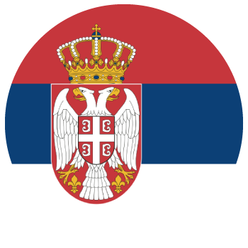Coat of arms of Serbia with red and blue background